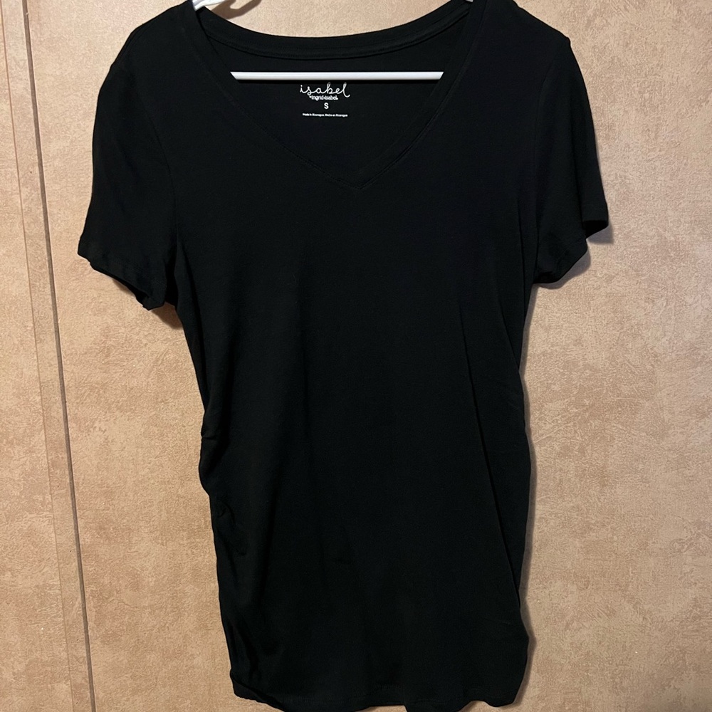 Isabel Maternity by Ingrid & Isabel Black Fitted Short Sleeve T-Shirt